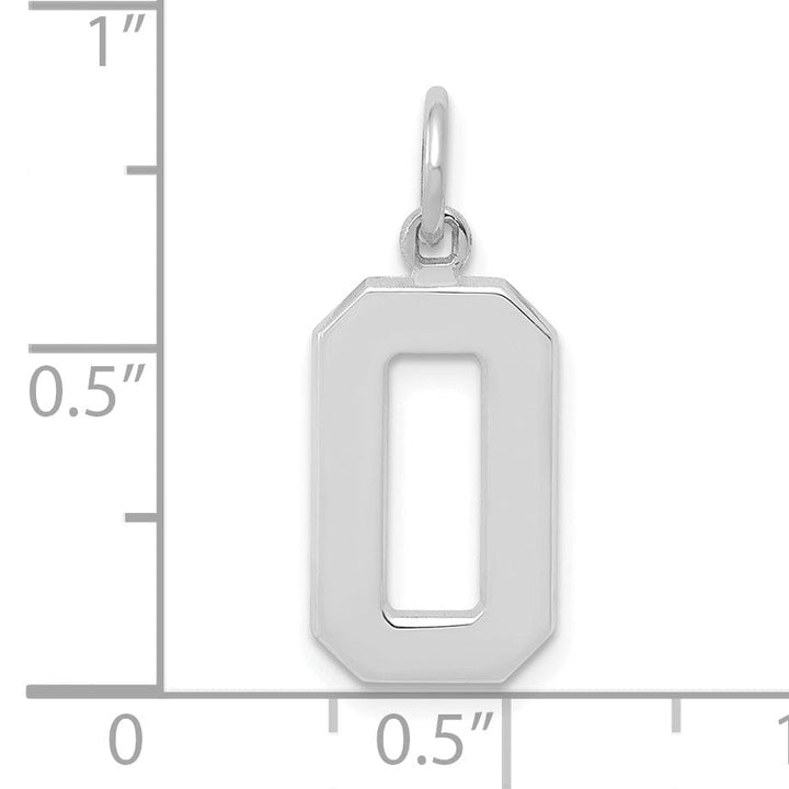 Lovely Rita's Pendants & Charms 14k White Gold Polished Finish Medium Size Number 0 Charm Pendant