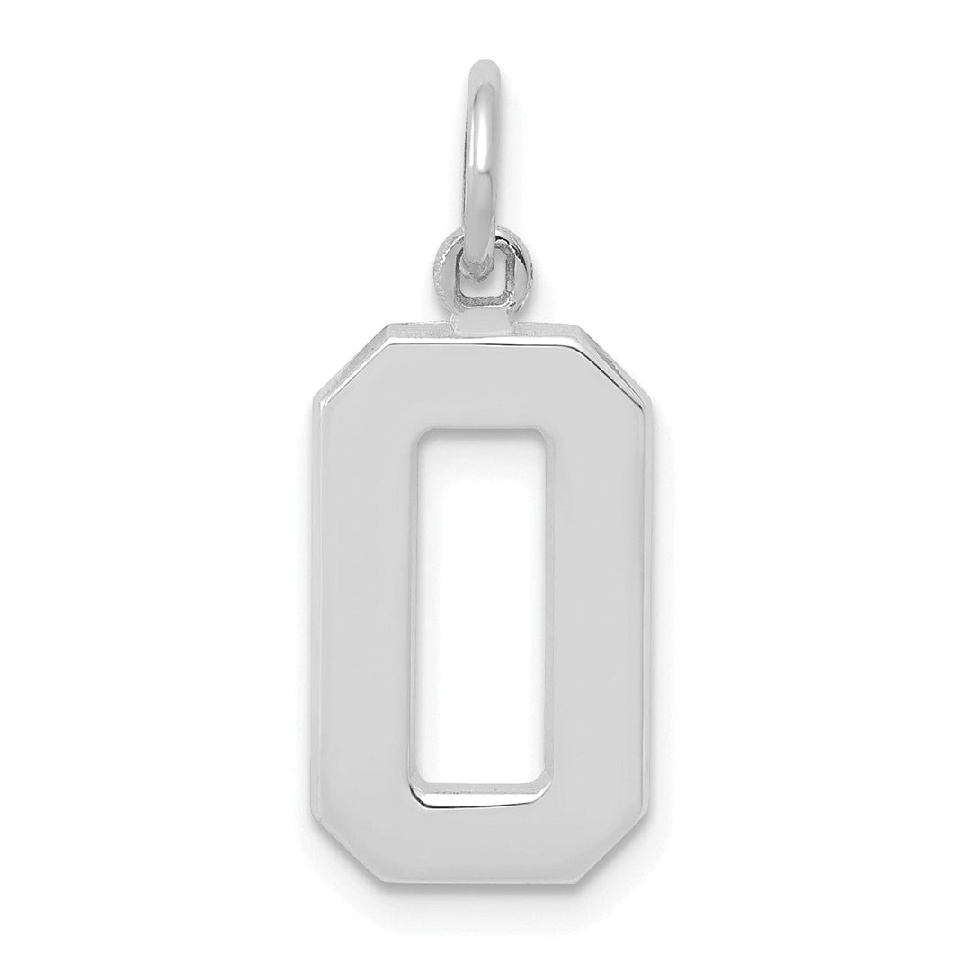 Lovely Rita's Pendants & Charms 14k White Gold Polished Finish Medium Size Number 0 Charm Pendant