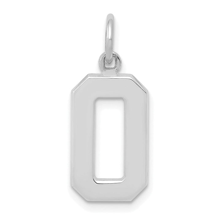 Lovely Rita's Pendants & Charms 14k White Gold Polished Finish Medium Size Number 0 Charm Pendant