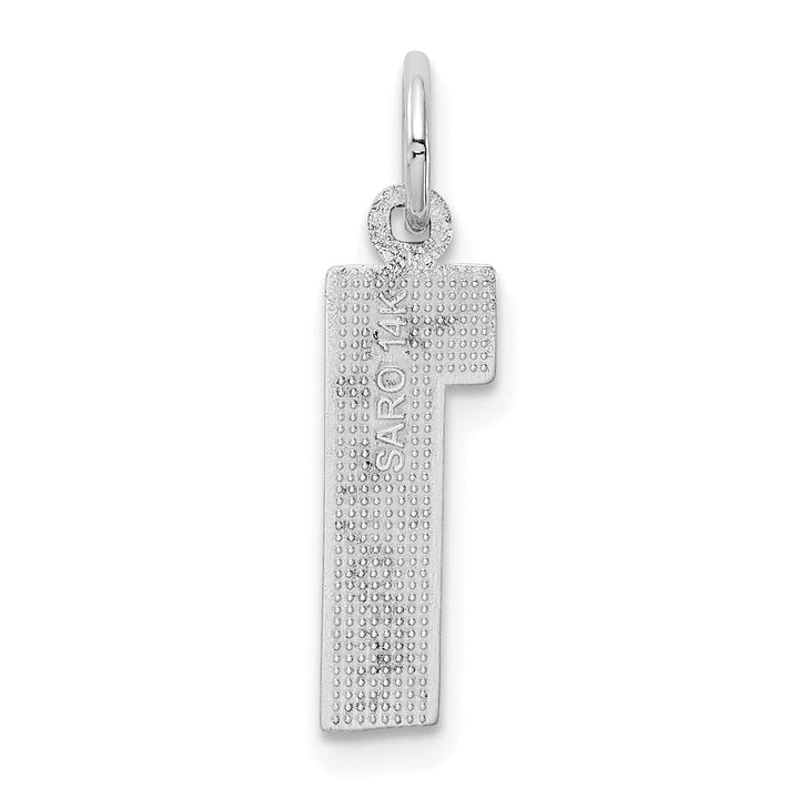 Lovely Rita's Pendants & Charms 14k White Gold Polished Finish Medium Size Number 1 Charm Pendant