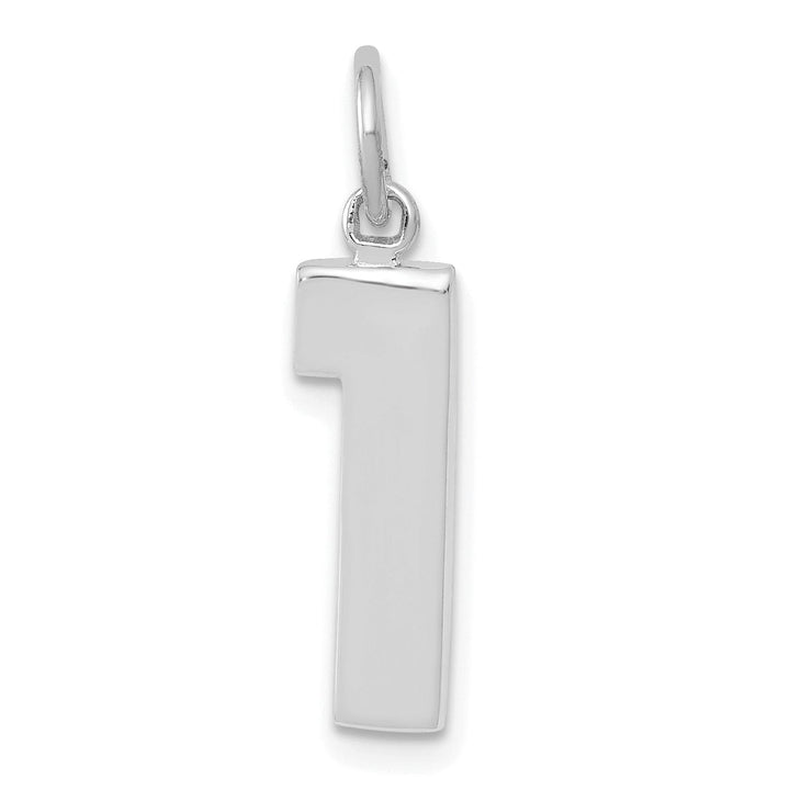 Lovely Rita's Pendants & Charms 14k White Gold Polished Finish Medium Size Number 1 Charm Pendant