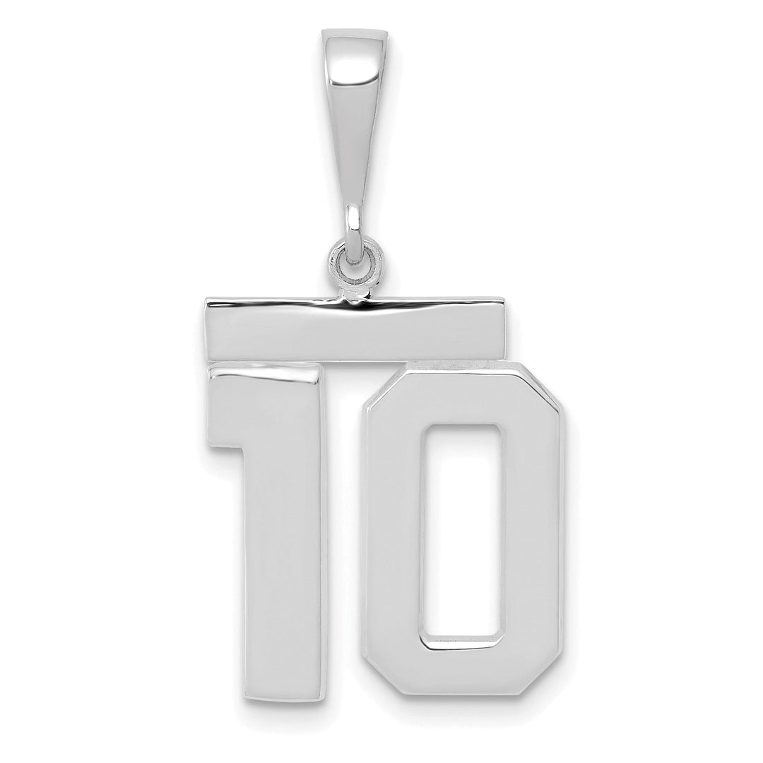 Lovely Rita's Pendants & Charms 14k White Gold Polished Finish Medium Size Number 10 Charm Pendant