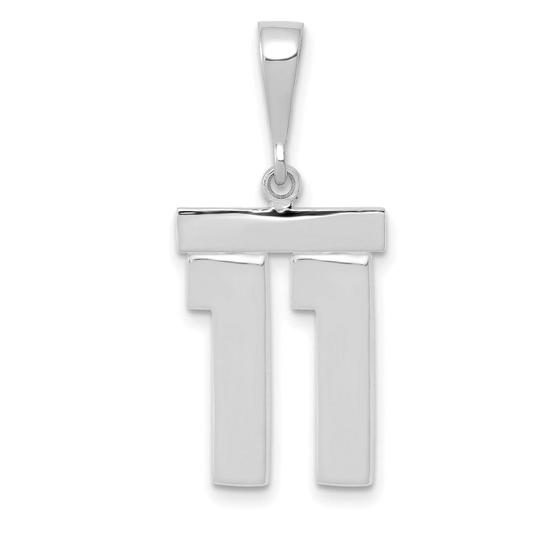 Lovely Rita's Pendants & Charms 14k White Gold Polished Finish Medium Size Number 11 Charm Pendant
