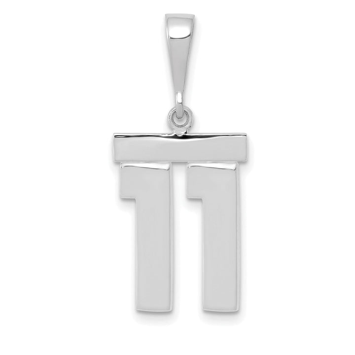 Lovely Rita's Pendants & Charms 14k White Gold Polished Finish Medium Size Number 11 Charm Pendant