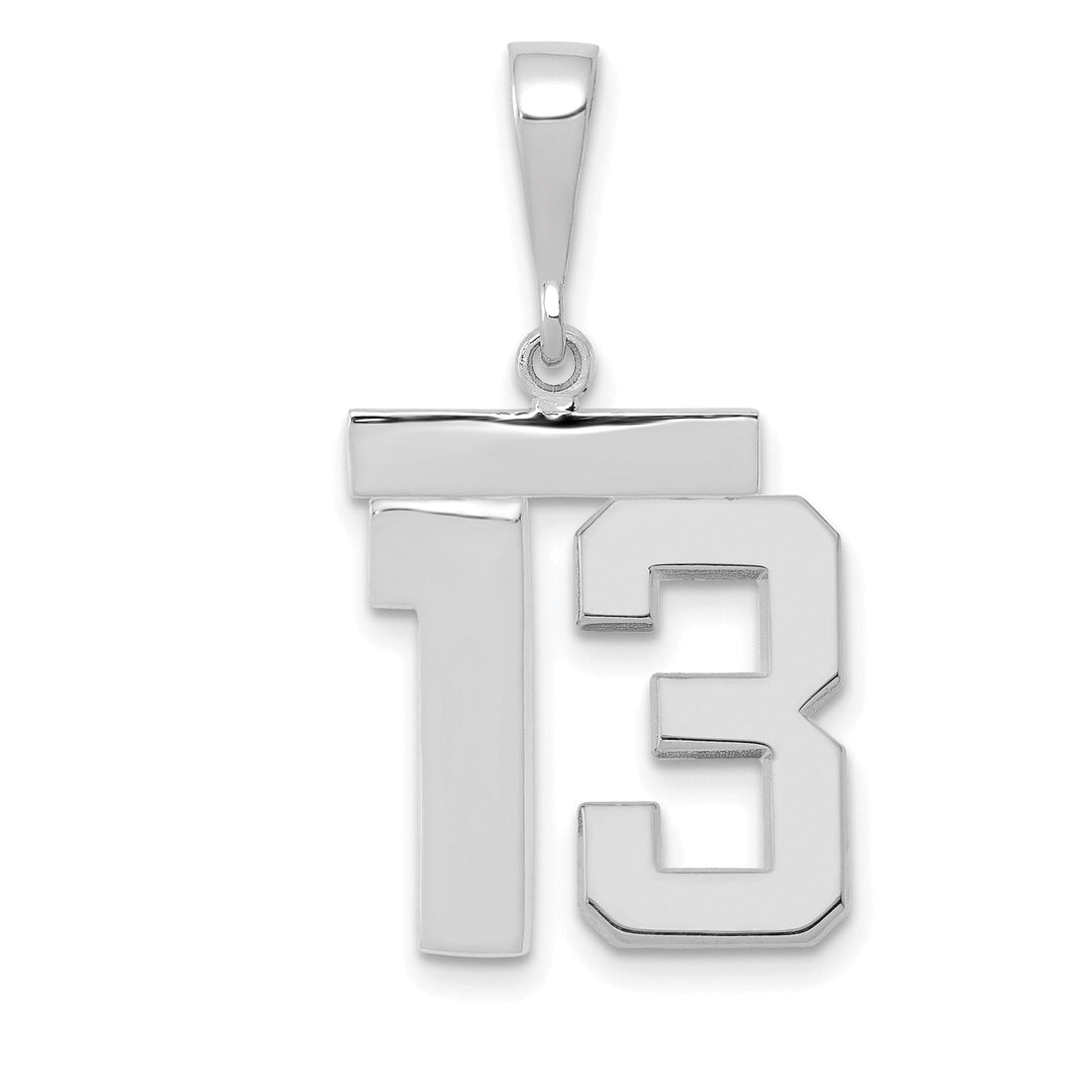 Lovely Rita's Pendants & Charms 14k White Gold Polished Finish Medium Size Number 13 Charm Pendant