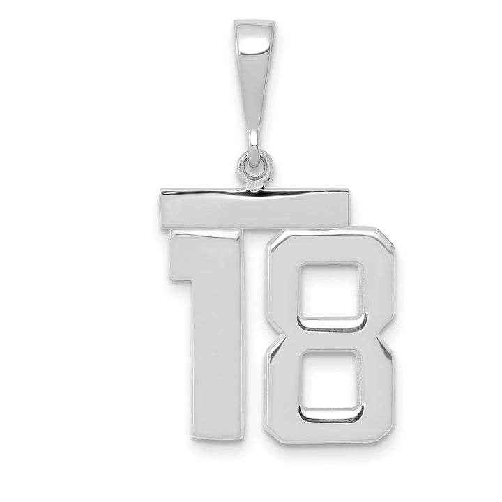 Lovely Rita's Pendants & Charms 14k White Gold Polished Finish Medium Size Number 18 Charm Pendant