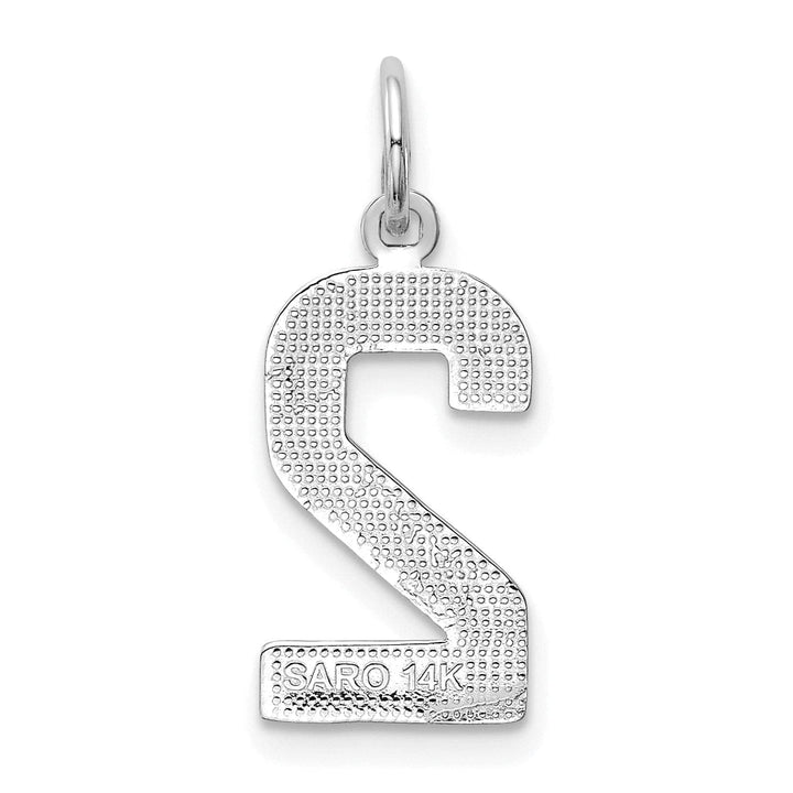 Lovely Rita's Pendants & Charms 14k White Gold Polished Finish Medium Size Number 2 Charm Pendant
