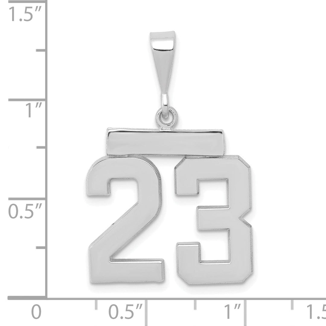 Lovely Rita's Pendants & Charms 14k White Gold Polished Finish Medium Size Number 23 Charm Pendant