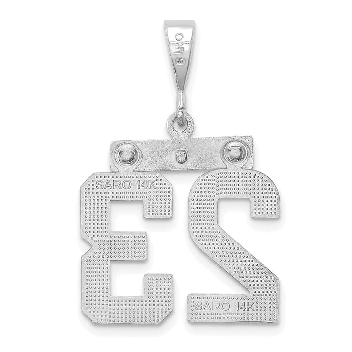 Lovely Rita's Pendants & Charms 14k White Gold Polished Finish Medium Size Number 23 Charm Pendant