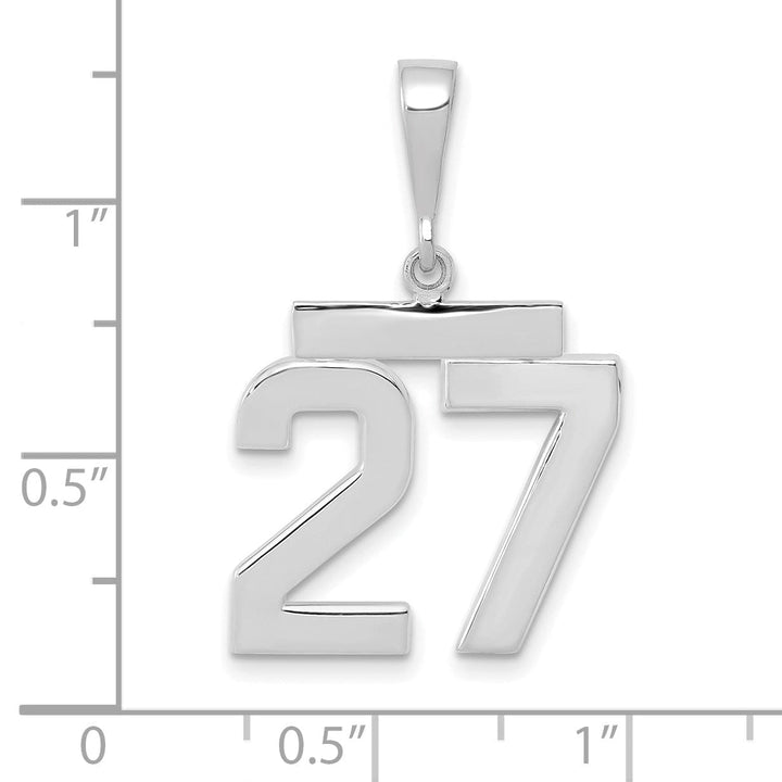 Lovely Rita's Pendants & Charms 14k White Gold Polished Finish Medium Size Number 27 Charm Pendant
