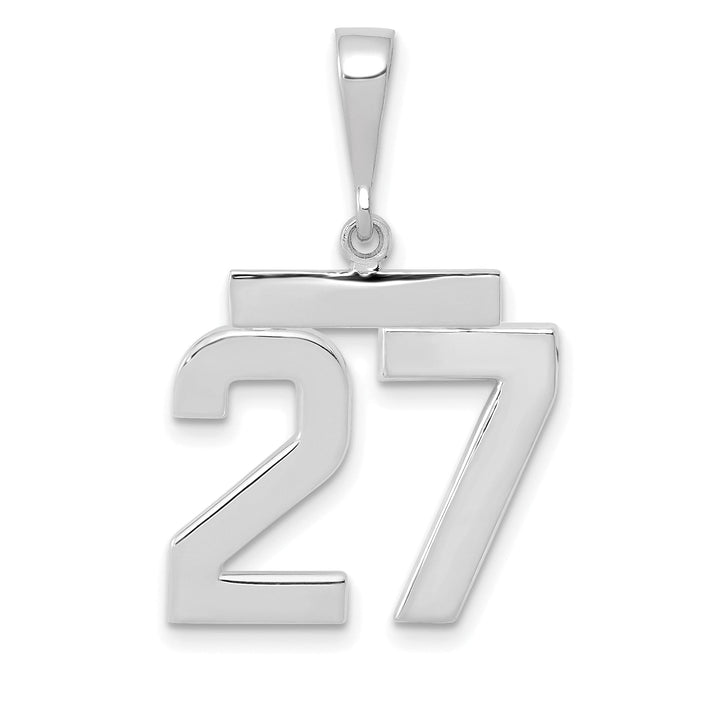 Lovely Rita's Pendants & Charms 14k White Gold Polished Finish Medium Size Number 27 Charm Pendant