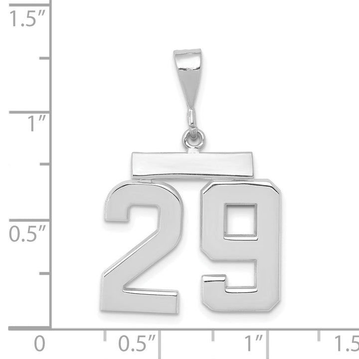 Lovely Rita's Pendants & Charms 14k White Gold Polished Finish Medium Size Number 29 Charm Pendant