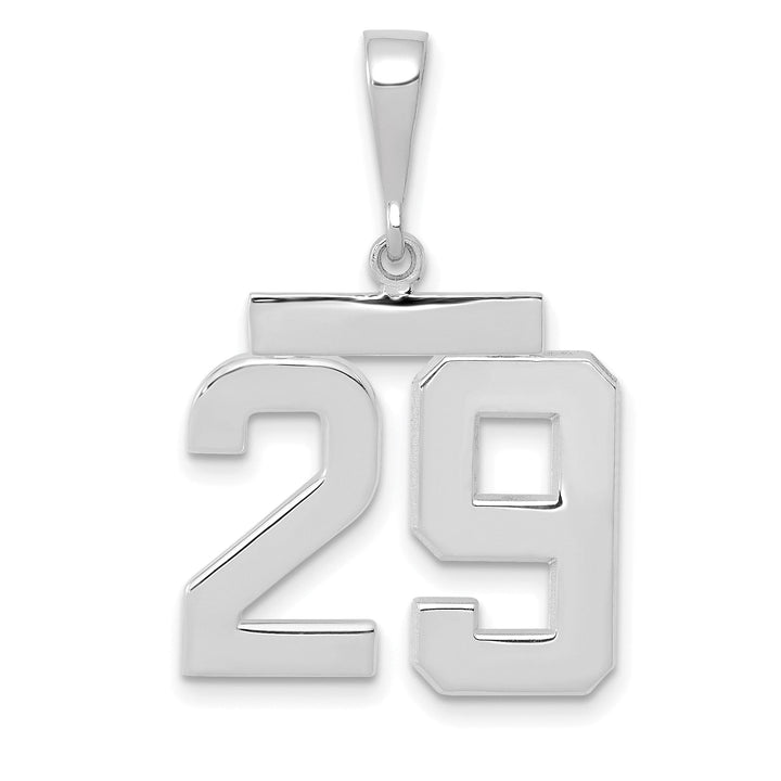 Lovely Rita's Pendants & Charms 14k White Gold Polished Finish Medium Size Number 29 Charm Pendant
