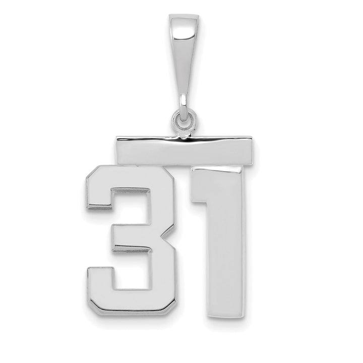 Lovely Rita's Pendants & Charms 14k White Gold Polished Finish Medium Size Number 31 Charm Pendant