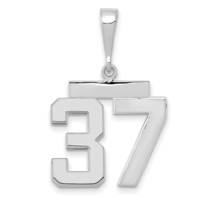 Lovely Rita's Pendants & Charms 14k White Gold Polished Finish Medium Size Number 37 Charm Pendant