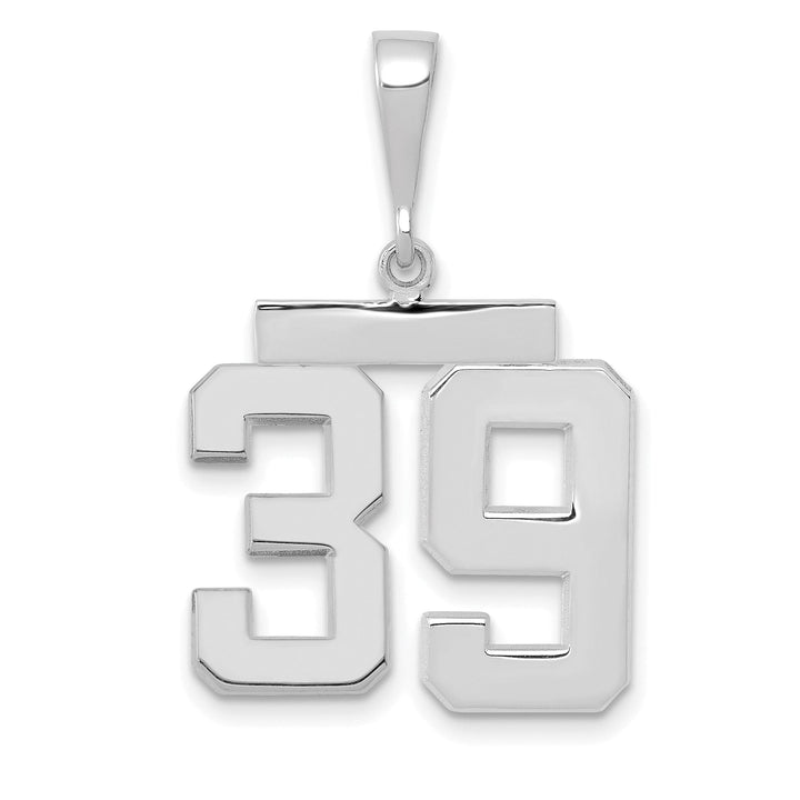 Lovely Rita's Pendants & Charms 14k White Gold Polished Finish Medium Size Number 39 Charm Pendant