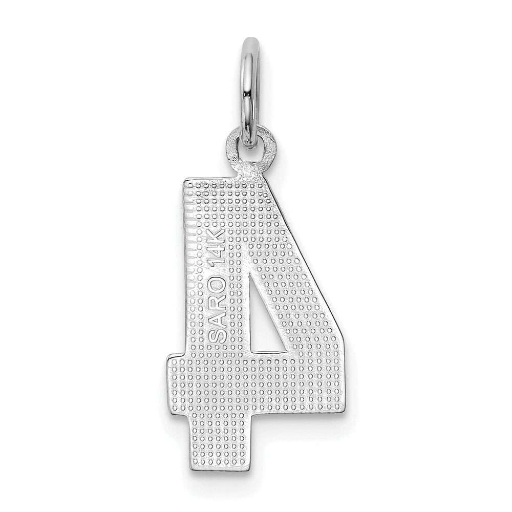 Lovely Rita's Pendants & Charms 14k White Gold Polished Finish Medium Size Number 4 Charm Pendant