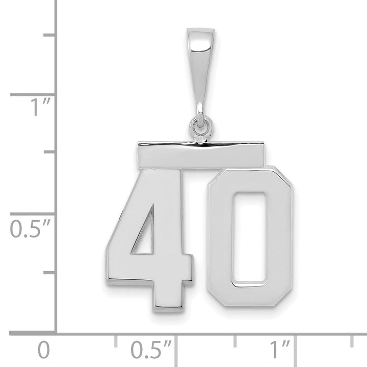 Lovely Rita's Pendants & Charms 14k White Gold Polished Finish Medium Size Number 40 Charm Pendant