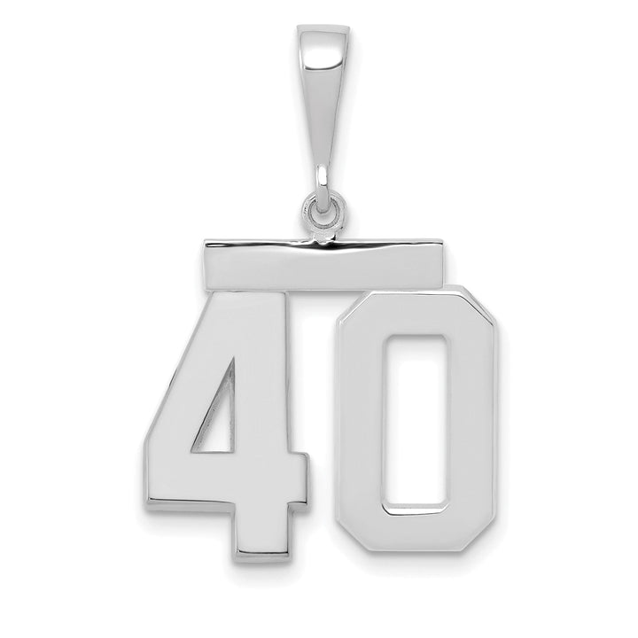 Lovely Rita's Pendants & Charms 14k White Gold Polished Finish Medium Size Number 40 Charm Pendant