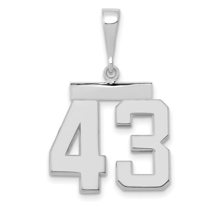 Lovely Rita's Pendants & Charms 14k White Gold Polished Finish Medium Size Number 43 Charm Pendant