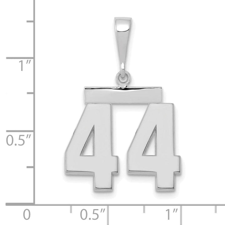 Lovely Rita's Pendants & Charms 14k White Gold Polished Finish Medium Size Number 44 Charm Pendant
