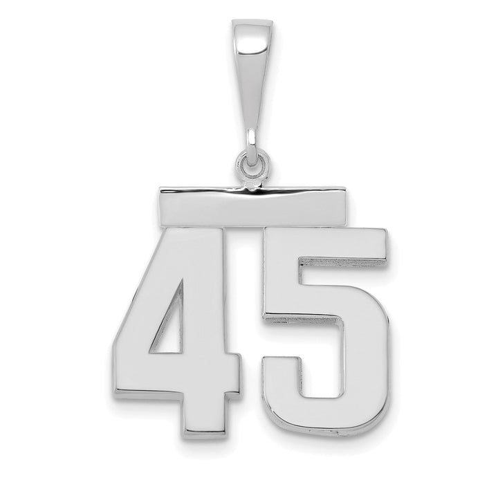 Lovely Rita's Pendants & Charms 14k White Gold Polished Finish Medium Size Number 45 Charm Pendant
