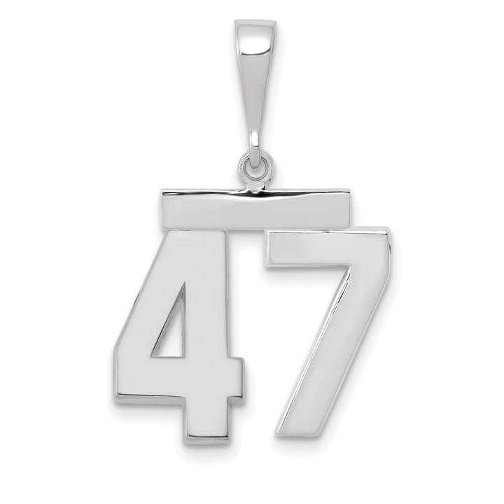 Lovely Rita's Pendants & Charms 14k White Gold Polished Finish Medium Size Number 47 Charm Pendant