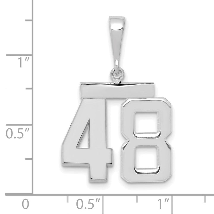 Lovely Rita's Pendants & Charms 14k White Gold Polished Finish Medium Size Number 48 Charm Pendant