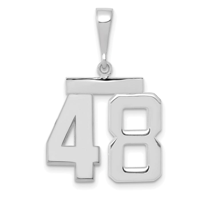 Lovely Rita's Pendants & Charms 14k White Gold Polished Finish Medium Size Number 48 Charm Pendant