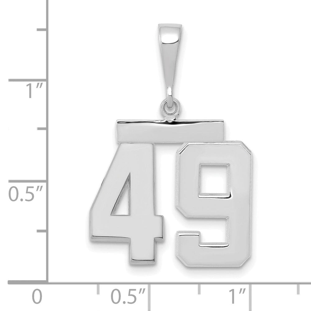 Lovely Rita's Pendants & Charms 14k White Gold Polished Finish Medium Size Number 49 Charm Pendant