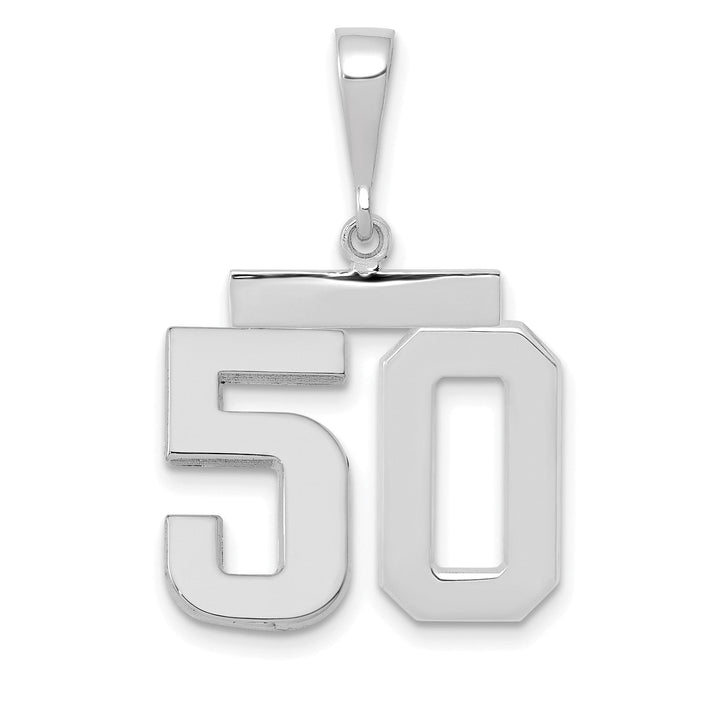Lovely Rita's Pendants & Charms 14k White Gold Polished Finish Medium Size Number 50 Charm Pendant