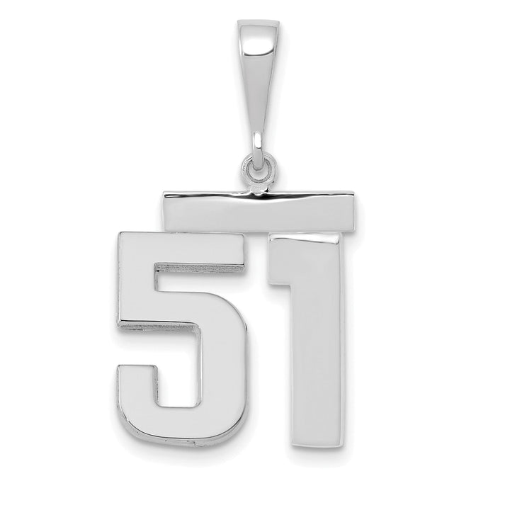 Lovely Rita's Pendants & Charms 14k White Gold Polished Finish Medium Size Number 51 Charm Pendant