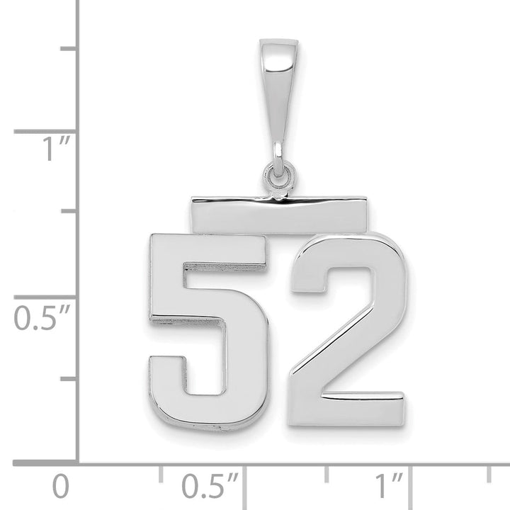 Lovely Rita's Pendants & Charms 14k White Gold Polished Finish Medium Size Number 52 Charm Pendant