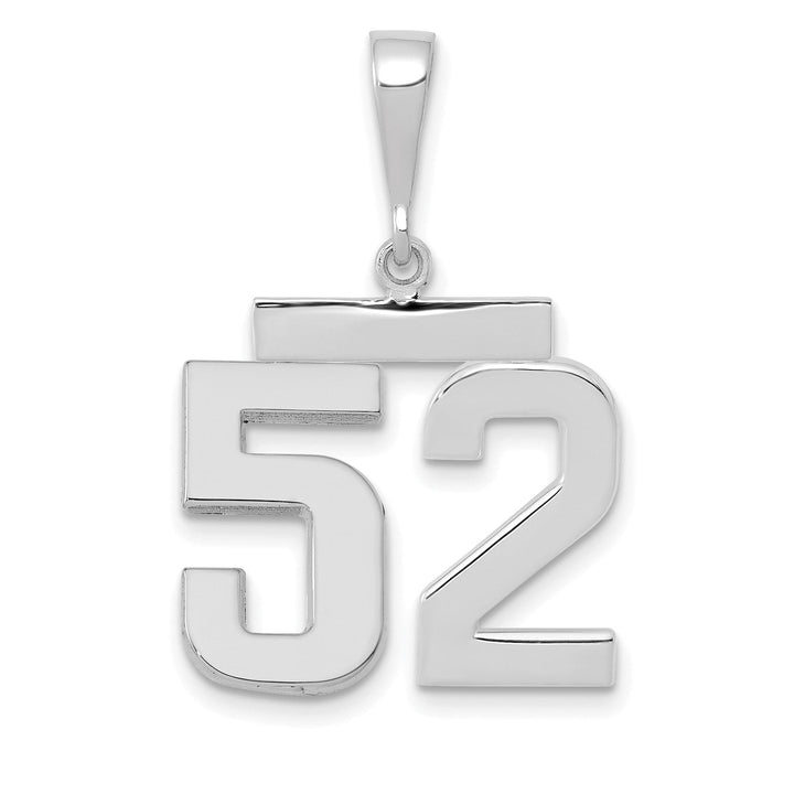 Lovely Rita's Pendants & Charms 14k White Gold Polished Finish Medium Size Number 52 Charm Pendant