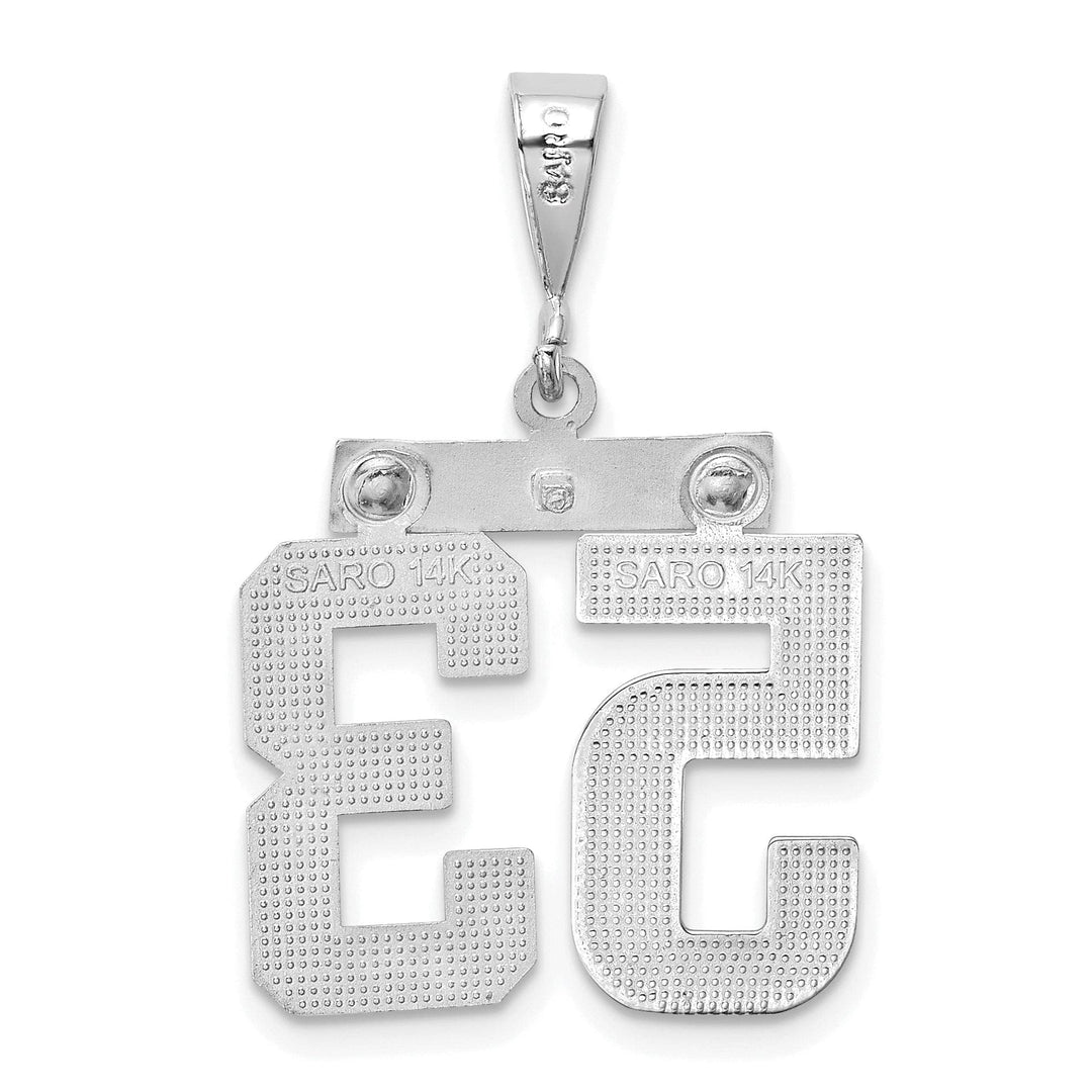 Lovely Rita's Pendants & Charms 14k White Gold Polished Finish Medium Size Number 53 Charm Pendant