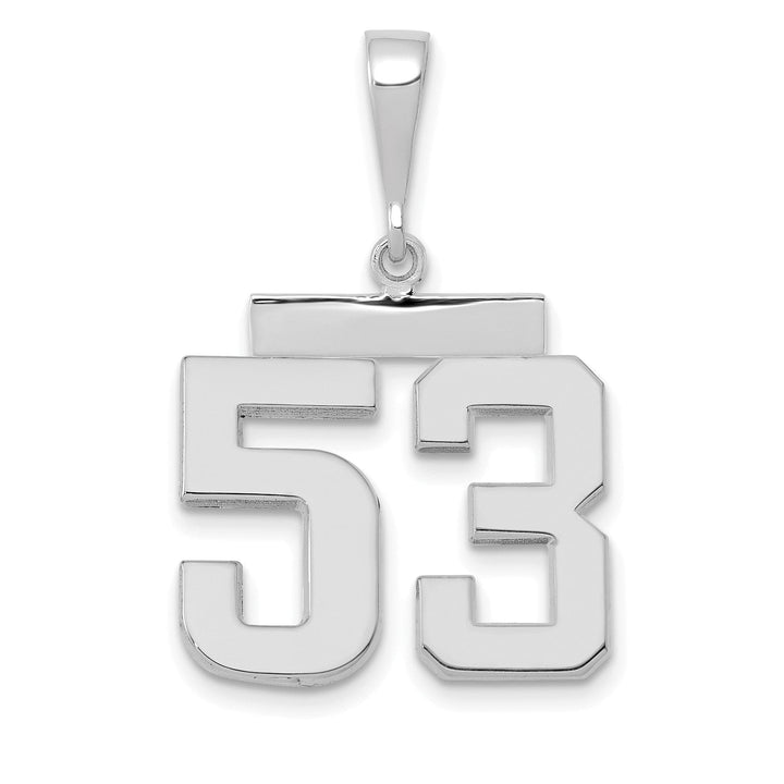 Lovely Rita's Pendants & Charms 14k White Gold Polished Finish Medium Size Number 53 Charm Pendant
