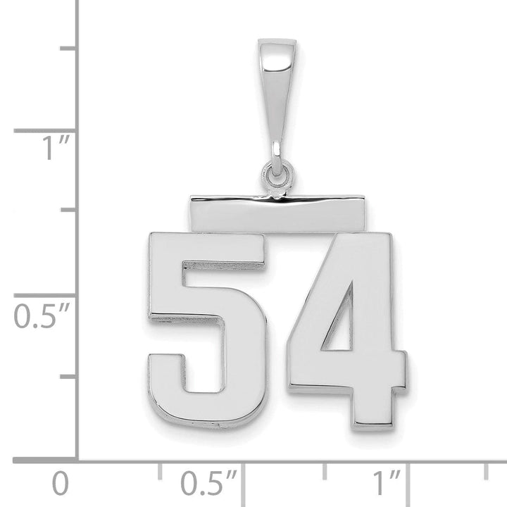 Lovely Rita's Pendants & Charms 14k White Gold Polished Finish Medium Size Number 54 Charm Pendant