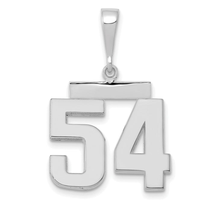 Lovely Rita's Pendants & Charms 14k White Gold Polished Finish Medium Size Number 54 Charm Pendant