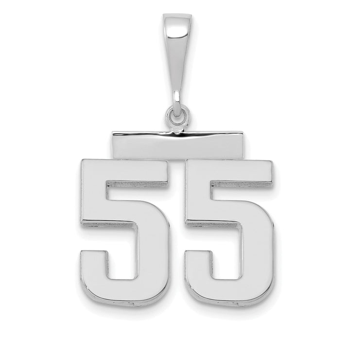 Lovely Rita's Pendants & Charms 14k White Gold Polished Finish Medium Size Number 55 Charm Pendant