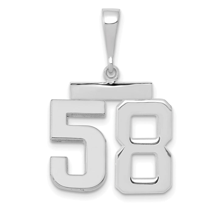 Lovely Rita's Pendants & Charms 14k White Gold Polished Finish Medium Size Number 58 Charm Pendant