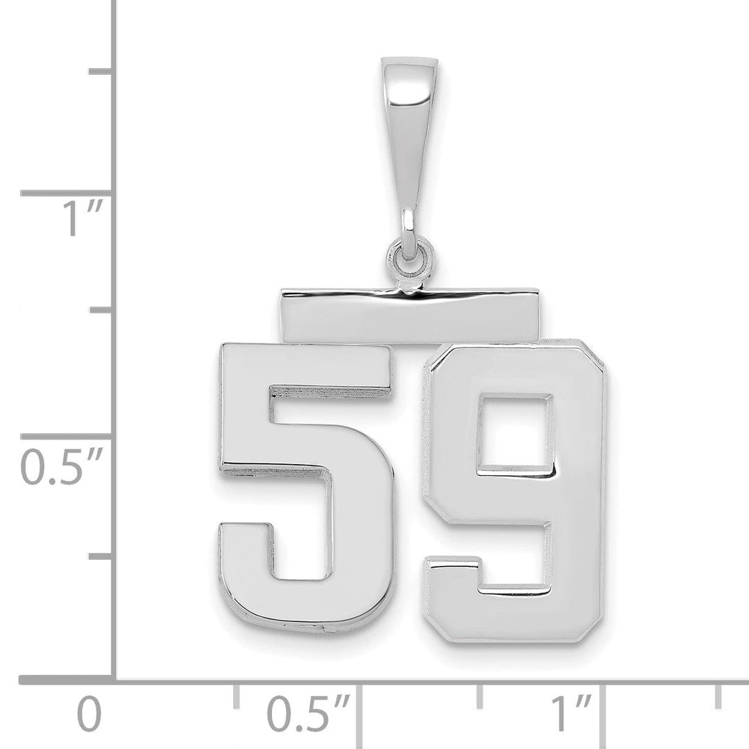 Lovely Rita's Pendants & Charms 14k White Gold Polished Finish Medium Size Number 59 Charm Pendant