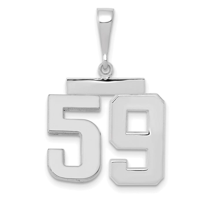 Lovely Rita's Pendants & Charms 14k White Gold Polished Finish Medium Size Number 59 Charm Pendant