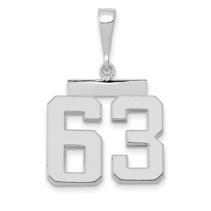 Lovely Rita's Pendants & Charms 14k White Gold Polished Finish Medium Size Number 63 Charm Pendant