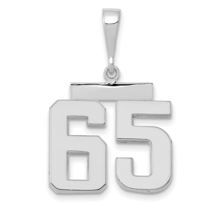 Lovely Rita's Pendants & Charms 14k White Gold Polished Finish Medium Size Number 65 Charm Pendant