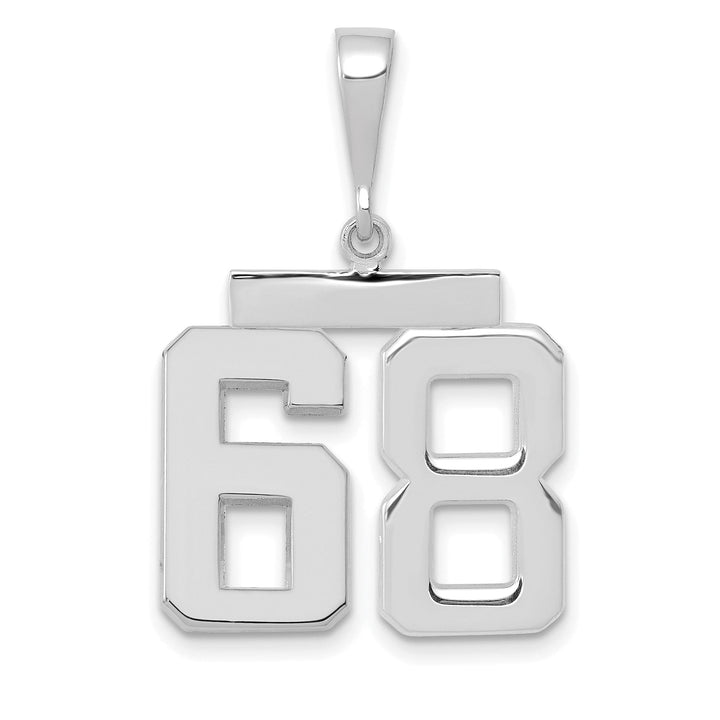 Lovely Rita's Pendants & Charms 14k White Gold Polished Finish Medium Size Number 68 Charm Pendant