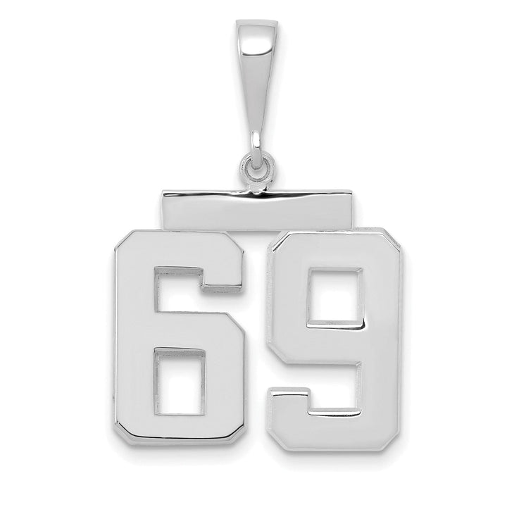 Lovely Rita's Pendants & Charms 14k White Gold Polished Finish Medium Size Number 69 Charm Pendant
