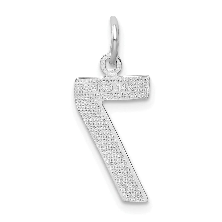 Lovely Rita's Pendants & Charms 14k White Gold Polished Finish Medium Size Number 7 Charm Pendant