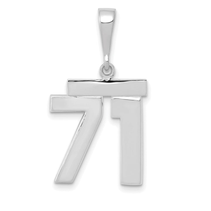 Lovely Rita's Pendants & Charms 14k White Gold Polished Finish Medium Size Number 71 Charm Pendant