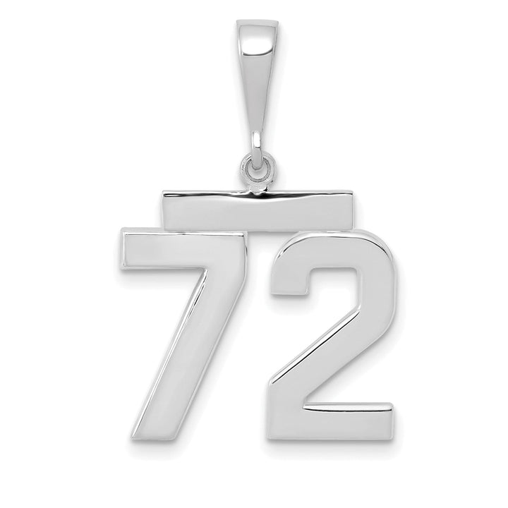 Lovely Rita's Pendants & Charms 14k White Gold Polished Finish Medium Size Number 72 Charm Pendant