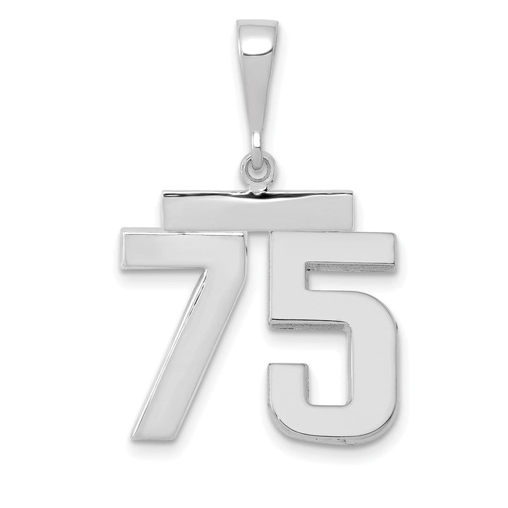 Lovely Rita's Pendants & Charms 14k White Gold Polished Finish Medium Size Number 75 Charm Pendant